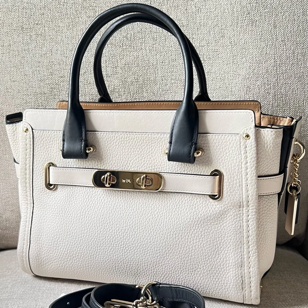 COACH Swagger 27 in Colorblock Light Gold Chalk Multi - Picture 2 of 16